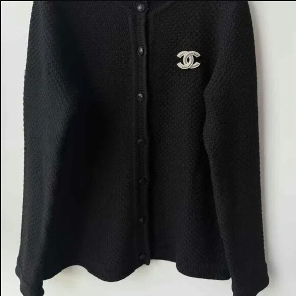 Authentic CHANEL Uniform Crystal CC Logo Brooch Vintage Classic Bling Jewelry - Picture 5 of 5